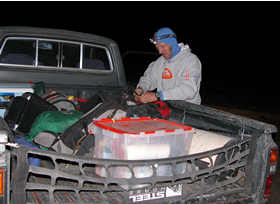 Gear sorting on White Mt trailhead Gear sorting on White Mt trailhead